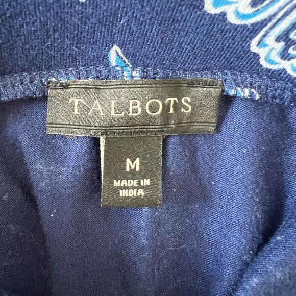 Talbots Skirt Women Medium Cascading Jersey Knit Wrap Maxi Pull On Paisley Lined - Picture 14 of 14